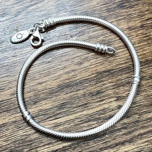 Pandora snake chain charm bracelet lobster clasp